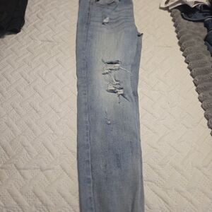 Stylish Light Blue Distressed Women Jeans